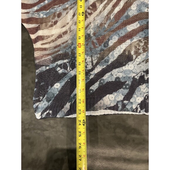 Gigi Moda Made In Italy Animal Print Wide sleeve Top Y2K Boho Artsy - Picture 8 of 9